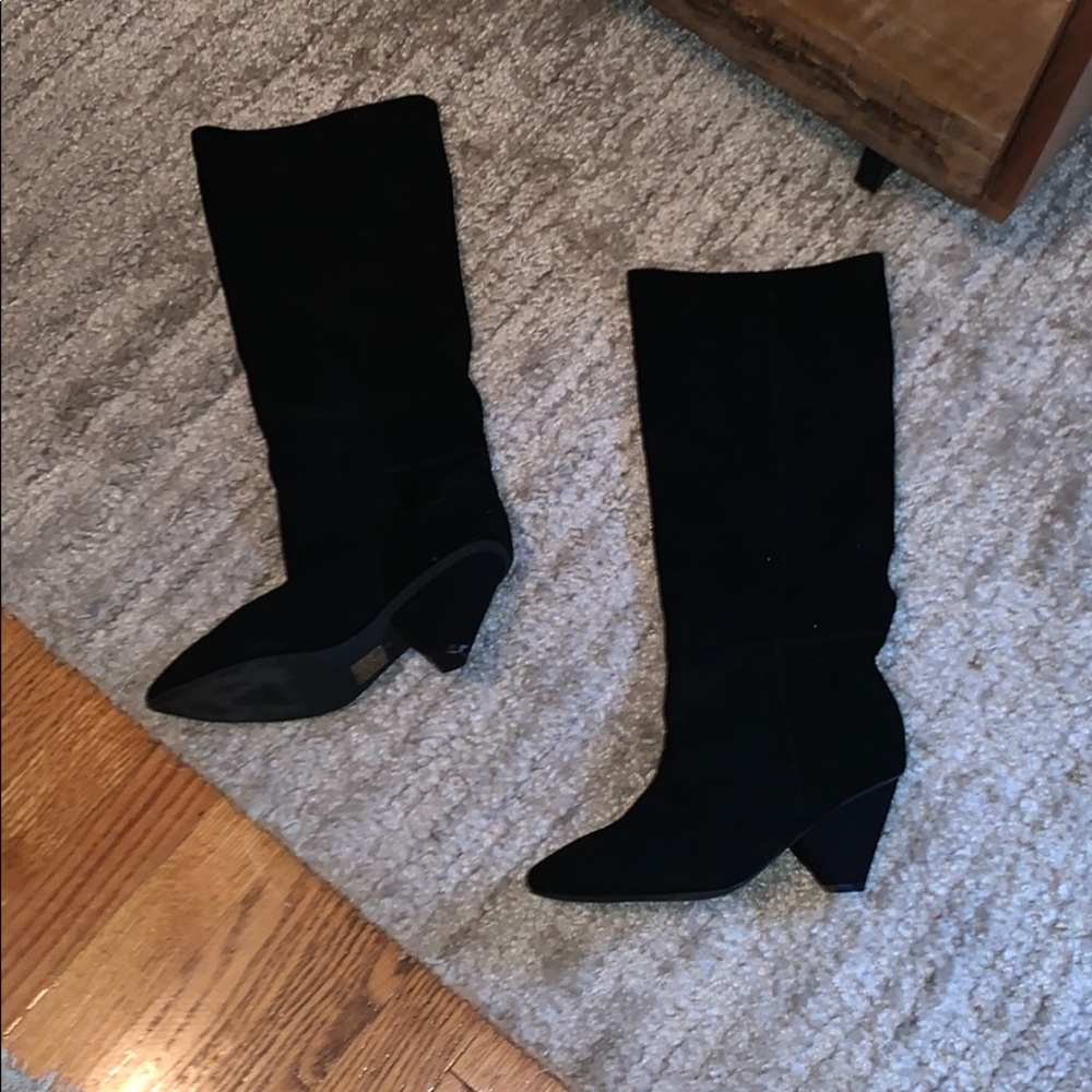 Black suede boots